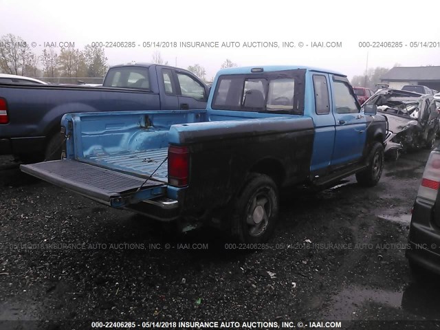 1FTCR15X7NTA79851 - 1992 FORD RANGER SUPER CAB BLUE photo 4