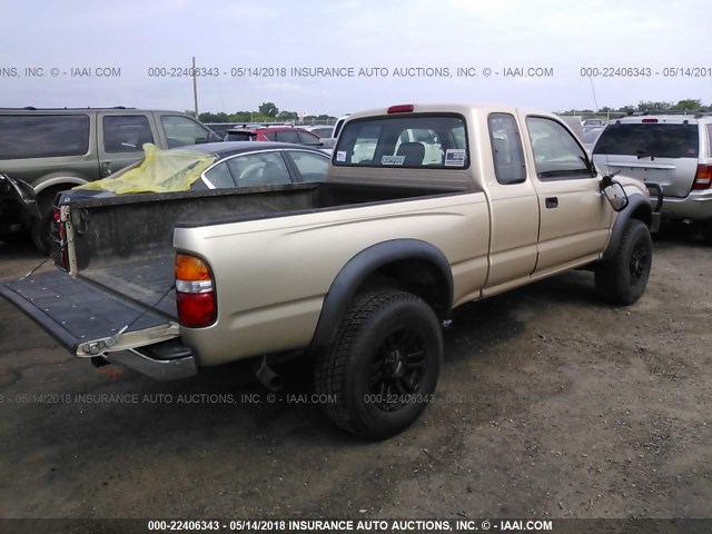 5TEWN72N04Z312886 - 2004 TOYOTA TACOMA XTRACAB TAN photo 4