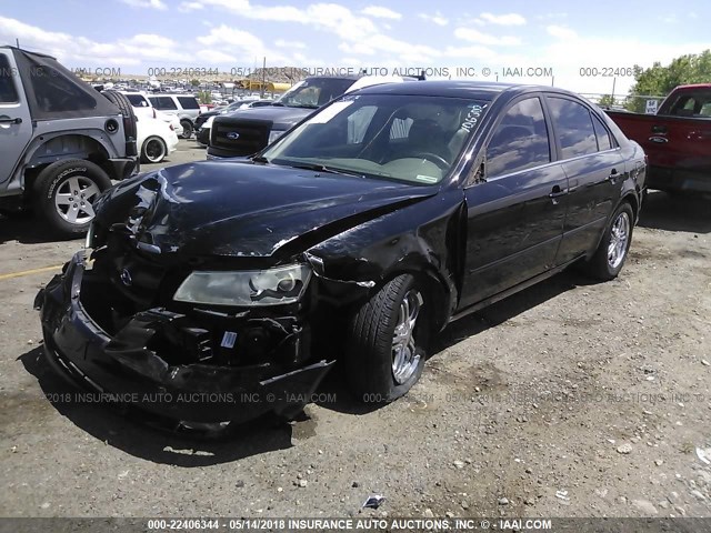 5NPEU46F66H006314 - 2006 HYUNDAI SONATA GLS/LX BLACK photo 2