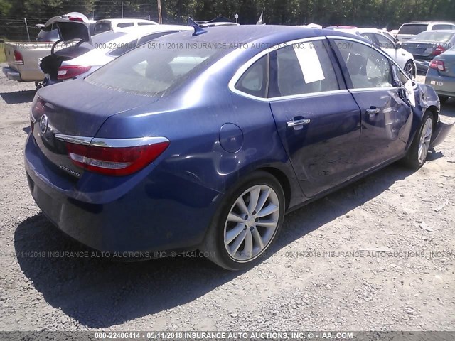 1G4PP5SK2D4172417 - 2013 BUICK VERANO BLUE photo 4