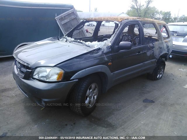 4F2CU08142KM43841 - 2002 MAZDA TRIBUTE LX/ES BLACK photo 2