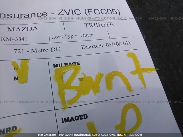 4F2CU08142KM43841 - 2002 MAZDA TRIBUTE LX/ES 黑色 照片 7