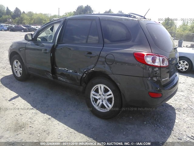 5XYZGDAB3CG103910 - 2012 HYUNDAI SANTA FE GLS GRAY photo 3