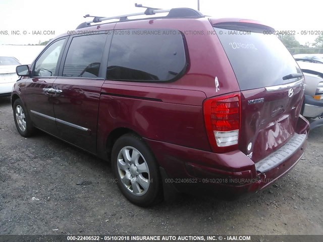 KNDMC233986053699 - 2008 HYUNDAI ENTOURAGE GLS/SE/LIMITED MAROON photo 3