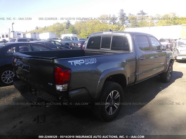 3TMDZ5BN0GM011438 - 2016 TOYOTA TACOMA DBL CAB/SR5/TRD SPORT/OR GRAY photo 4