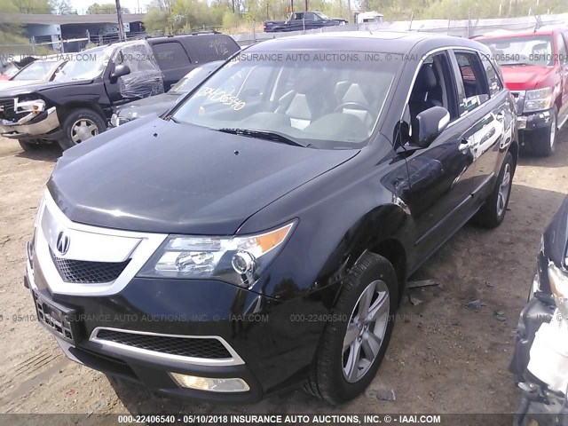 2HNYD2H35CH500523 - 2012 ACURA MDX TECHNOLOGY BLACK photo 2