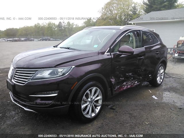 5LMTJ2DH9GUJ07839 - 2016 LINCOLN MKC SELECT იასამნისფერი ფოტო 2