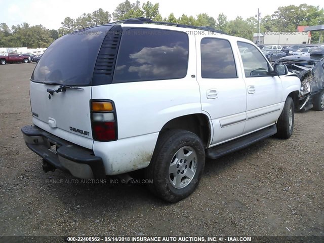 1GNEC13T95R131009 - 2005 CHEVROLET TAHOE C1500 WHITE photo 4