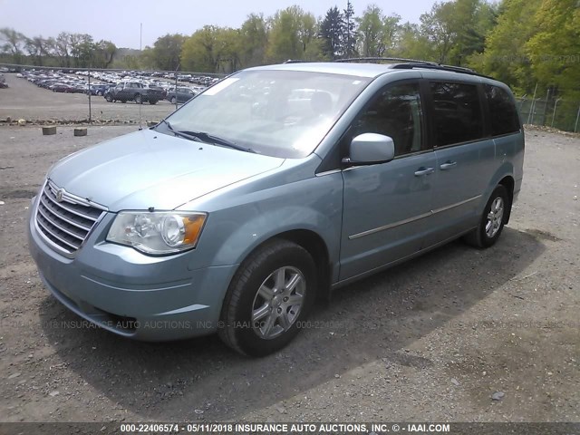 2A8HR54119R536878 - 2009 CHRYSLER TOWN & COUNTRY TOURING Light Blue photo 2