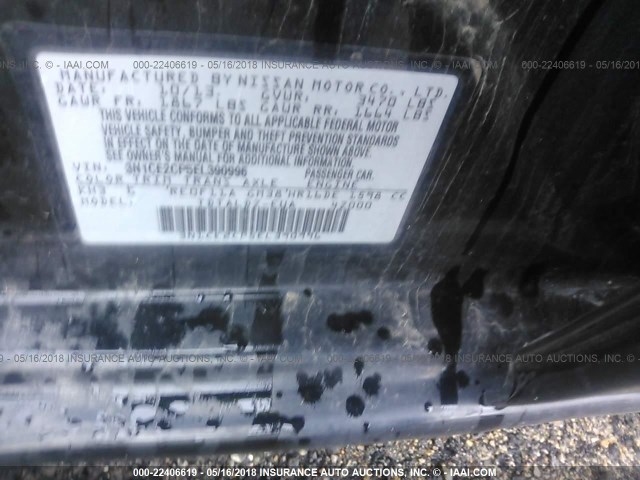 3N1CE2CP5EL390996 - 2014 NISSAN VERSA NOTE S/S PLUS/SV/SL BLACK photo 9