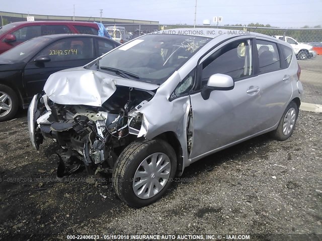 3N1CE2CP3EL435868 - 2014 NISSAN VERSA NOTE S/S PLUS/SV/SL SILVER photo 2