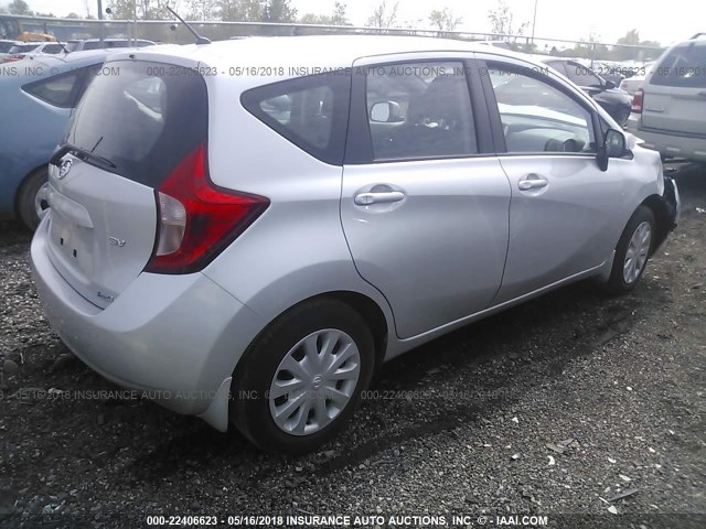 3N1CE2CP3EL435868 - 2014 NISSAN VERSA NOTE S/S PLUS/SV/SL SILVER photo 4