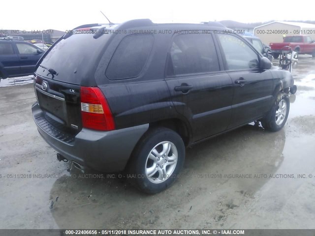 KNDJE723X87532381 - 2008 KIA SPORTAGE EX/LX BLACK photo 4