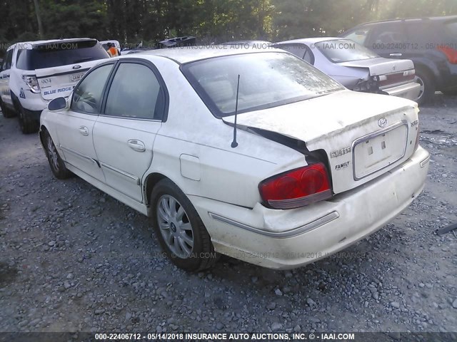 KMHWF35H75A146059 - 2005 HYUNDAI SONATA GLS/LX WHITE photo 3