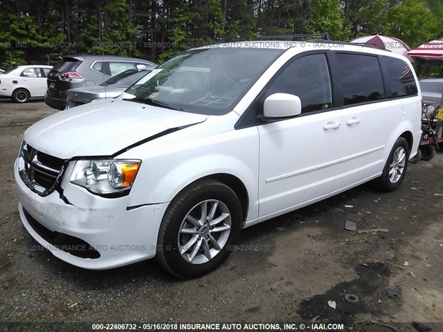 2C4RDGCG3GR373482 - 2016 DODGE GRAND CARAVAN SXT WHITE photo 2