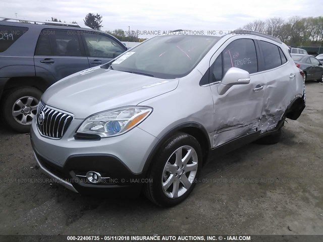 KL4CJHSB4FB229196 - 2015 BUICK ENCORE PREMIUM SILVER photo 2