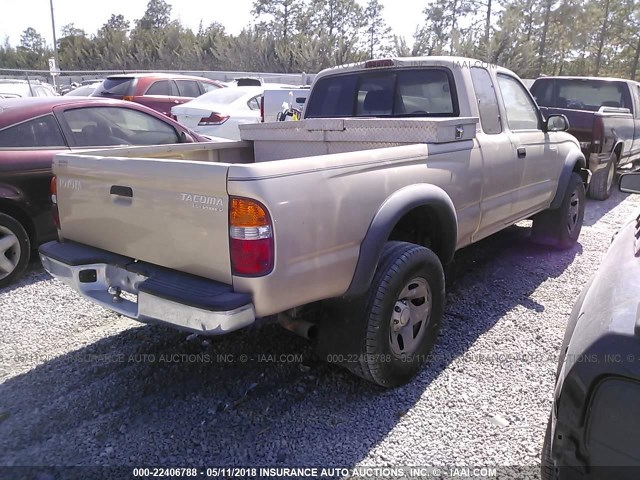 5TESM92N74Z329598 - 2004 TOYOTA TACOMA XTRACAB PRERUNNER ოქროსფერი ფოტო 4