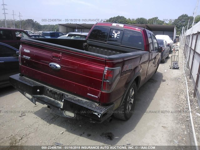 1FTFX1EF3EFB25636 - 2014 FORD F150 SUPER CAB RED photo 4