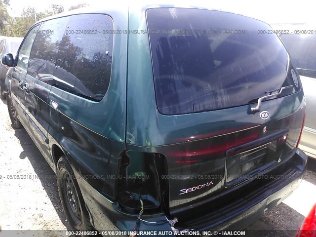 KNDUP132756663778 - 2005 KIA SEDONA EX/LX GREEN photo 3