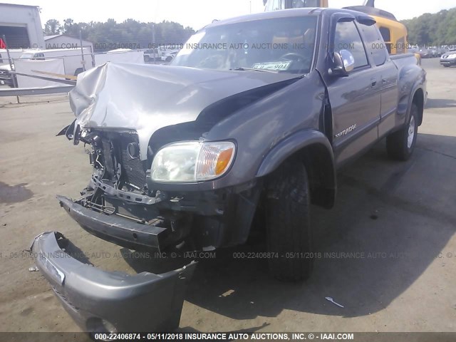 5TBBT44175S463308 - 2005 TOYOTA TUNDRA ACCESS CAB SR5 GRAY photo 2