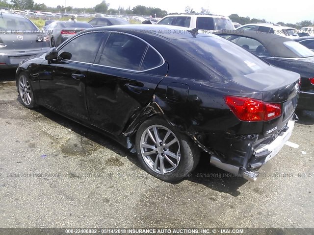 JTHBE262782014975 - 2008 LEXUS IS 350 BLACK photo 3