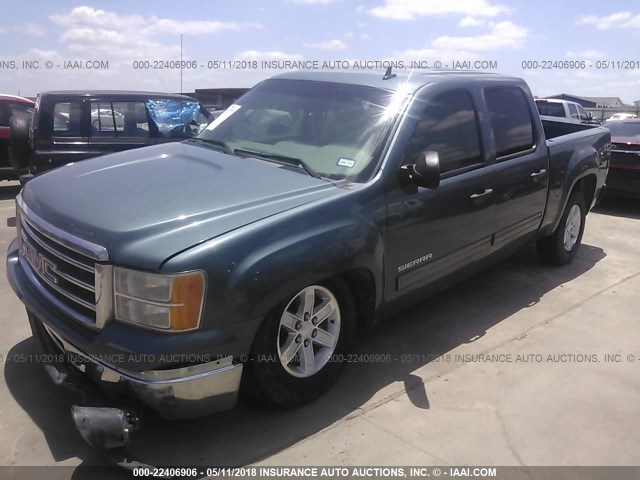 3GTP2VE75CG171953 - 2012 GMC SIERRA K1500 SLE BLUE photo 2