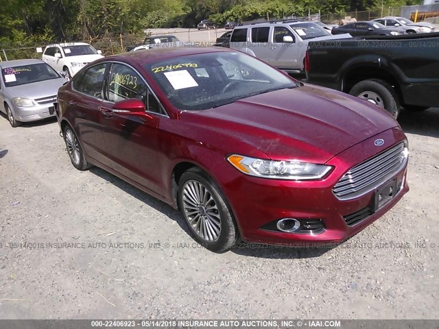 3FA6P0K90DR317015 - 2013 FORD FUSION TITANIUM RED photo 1