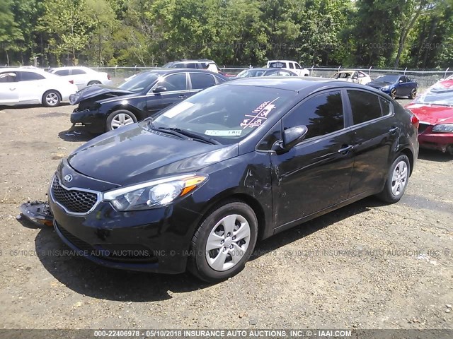 KNAFX4A66G5501310 - 2016 KIA FORTE LX BLACK photo 2