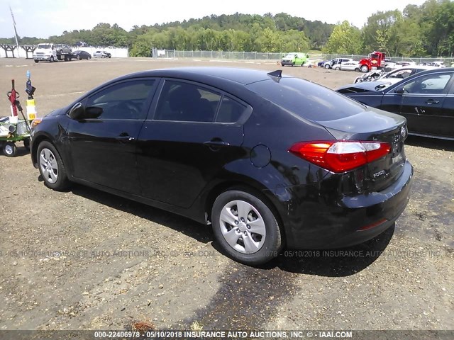 KNAFX4A66G5501310 - 2016 KIA FORTE LX BLACK photo 3