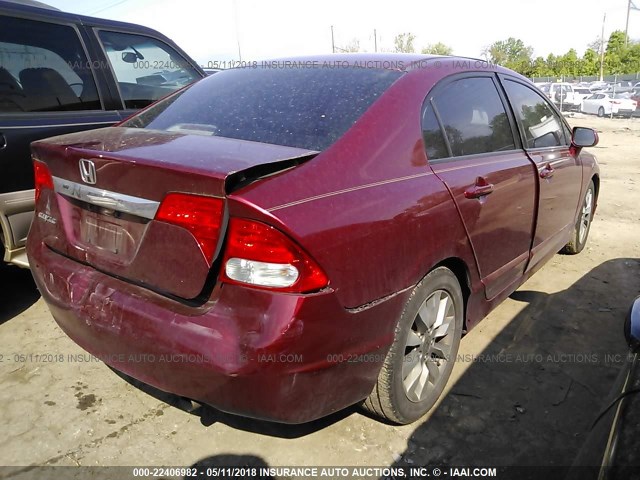 2HGFA1F90AH548758 - 2010 HONDA CIVIC EXL RED photo 4