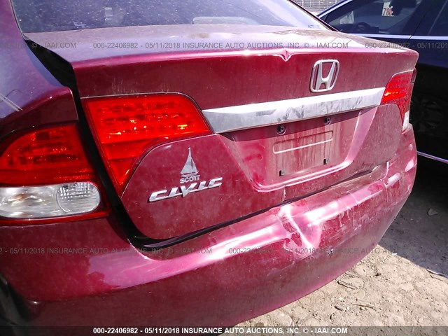 2HGFA1F90AH548758 - 2010 HONDA CIVIC EXL RED photo 6