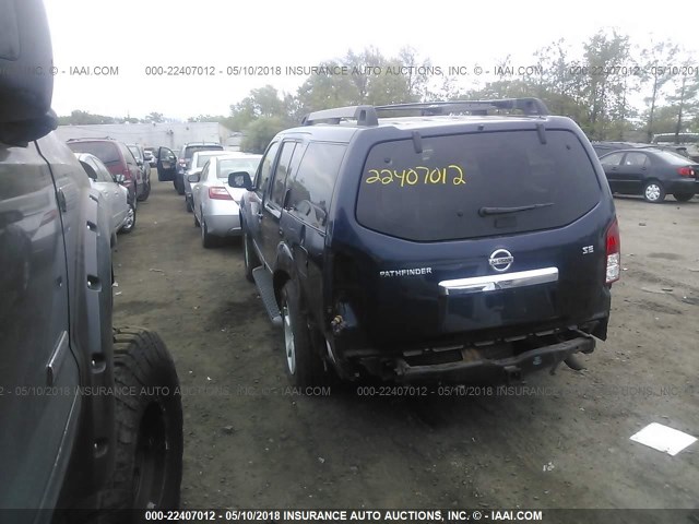 5N1AR18B38C635712 - 2008 NISSAN PATHFINDER S/LE/SE Dark Blue photo 3