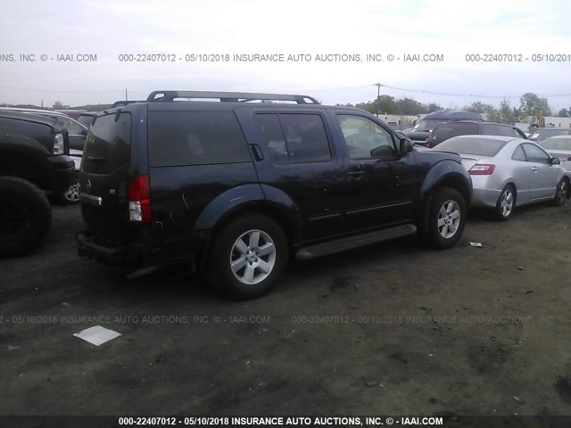 5N1AR18B38C635712 - 2008 NISSAN PATHFINDER S/LE/SE Dark Blue photo 4