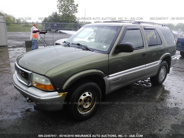 1GKDT13WX12201459 - 2001 GMC JIMMY GREEN photo 2