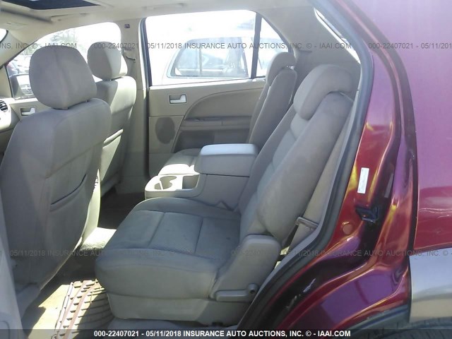 1FMZK02147GA07781 - 2007 FORD FREESTYLE SEL RED photo 8