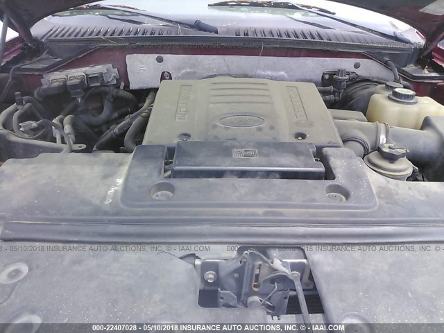 1FMFU15517LA83662 - 2007 FORD EXPEDITION XLT წითელი ფოტო 10