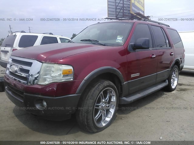 1FMFU15517LA83662 - 2007 FORD EXPEDITION XLT RED photo 2
