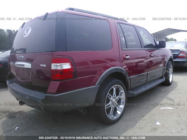 1FMFU15517LA83662 - 2007 FORD EXPEDITION XLT RED photo 4