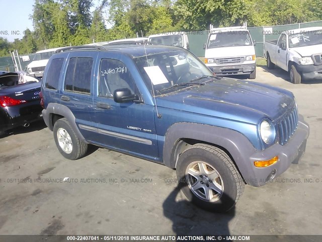 1J4GL48K23W539783 - 2003 JEEP LIBERTY SPORT/FREEDOM ლურჯი ფოტო 1