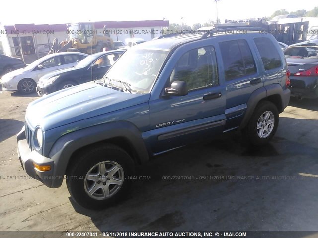 1J4GL48K23W539783 - 2003 JEEP LIBERTY SPORT/FREEDOM ლურჯი ფოტო 2