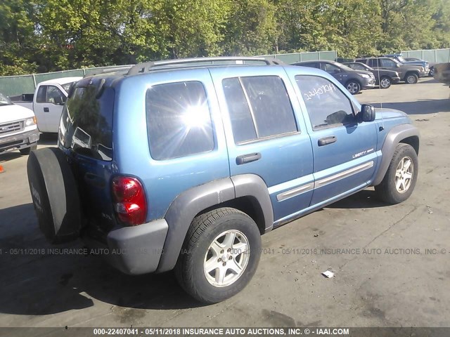 1J4GL48K23W539783 - 2003 JEEP LIBERTY SPORT/FREEDOM ლურჯი ფოტო 4