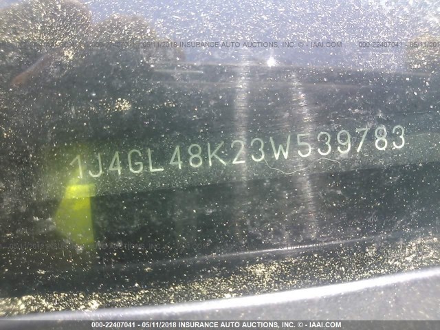 1J4GL48K23W539783 - 2003 JEEP LIBERTY SPORT/FREEDOM ლურჯი ფოტო 9