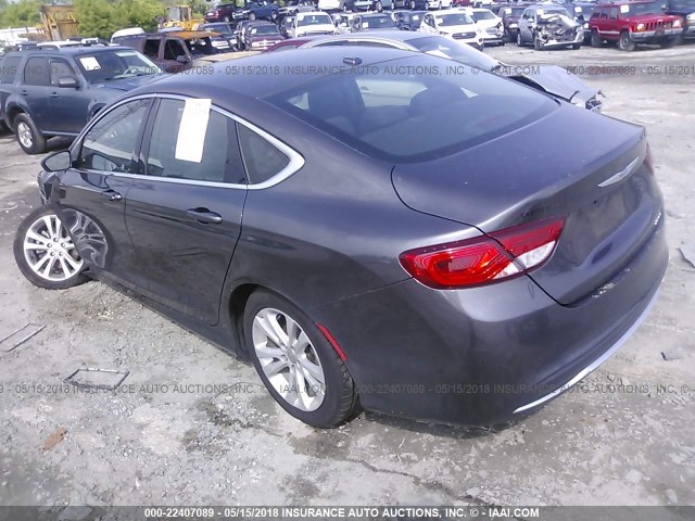 1C3CCCAB4FN526119 - 2015 CHRYSLER 200 LIMITED GRAY photo 3