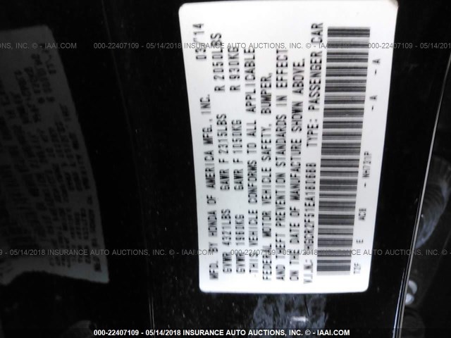 1HGCR2F51EA180688 - 2014 HONDA ACCORD SPORT Қара фото 9