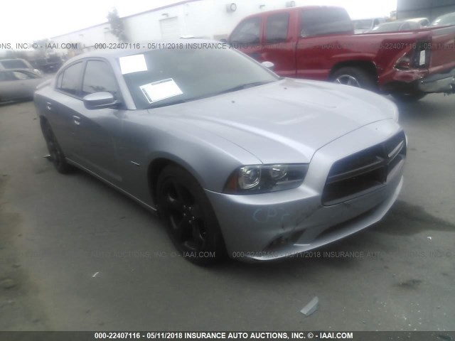 2C3CDXCT6EH303260 - 2014 DODGE CHARGER R/T GRAY photo 1