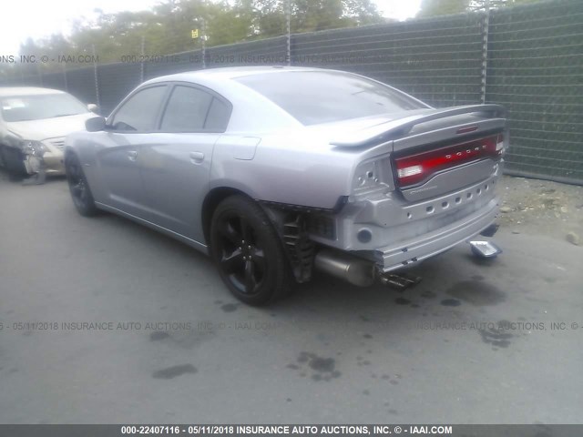 2C3CDXCT6EH303260 - 2014 DODGE CHARGER R/T GRAY photo 3