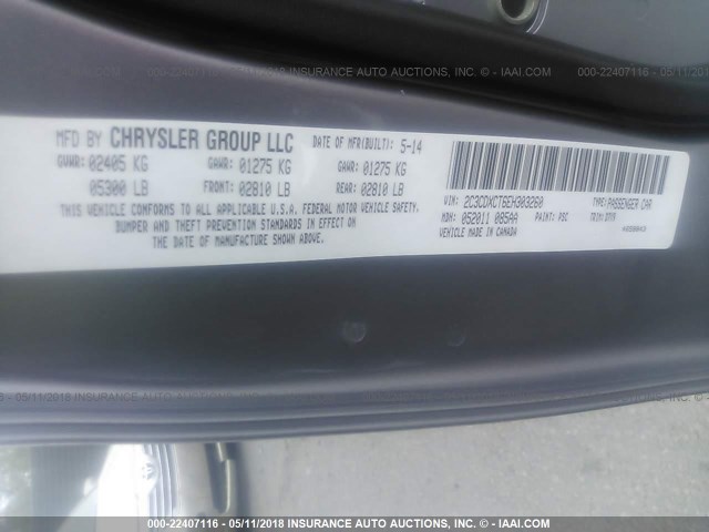 2C3CDXCT6EH303260 - 2014 DODGE CHARGER R/T GRAY photo 9