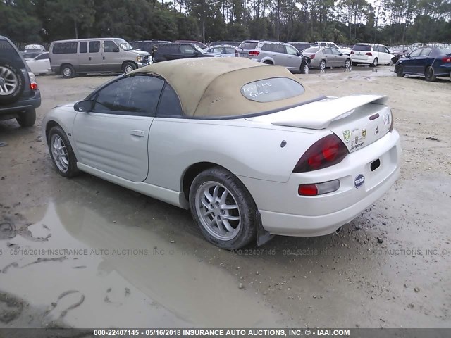 4A3AE85H91E125695 - 2001 MITSUBISHI ECLIPSE SPYDER GT WHITE photo 3