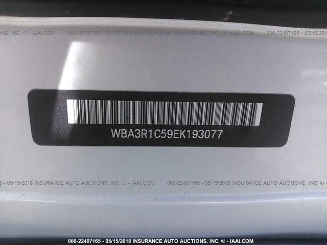 WBA3R1C59EK193077 - 2014 BMW 435 I SILVER photo 9