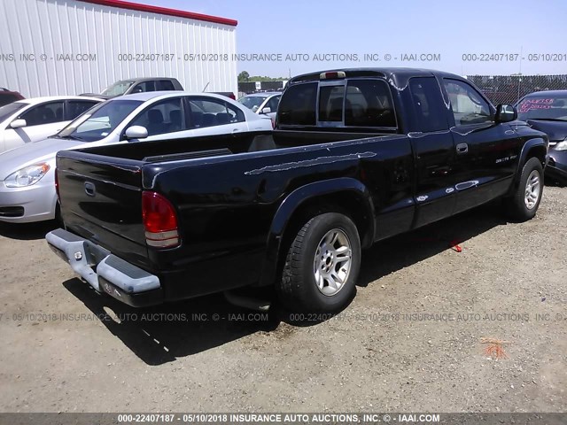 1B7GL32X72S716001 - 2002 DODGE DAKOTA SPORT/RT BLACK photo 4